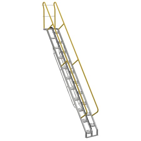 Vestil 198.625 Overall H, Steel, 21 Steps, Galvanized Finish ATS-13-56-HDG